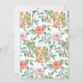 ピンクコーラルボーホウォーターカラーフローラ90誕生日 招待状 (裏面)