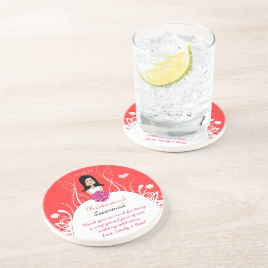 ピンクコーラルロングブラックヘアブリーズメイドガウンCoaster コースター (側面)