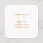 ピンクコーラルロータスマンダラフラワーヨガ先生 スクエア名刺 (裏面)