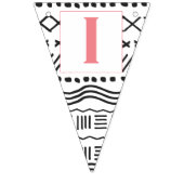 ピンクコーラル先住民抽象芸術アステカボホベビーガール バンティングフラッグ (第1の旗)