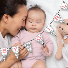 ピンクコーラル先住民抽象芸術アステカボホベビーガール バンティングフラッグ