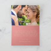 ピンクコーラル植物性ミニマ結婚リスト サンキューカード (内部)