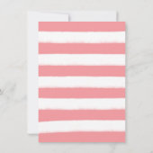 ピンクコーラル&ジェリーガール航海のベビーシャワー 招待状 (裏面)