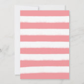 ピンクコーラル&ジェリーガール航海のベビーシャワー 招待状 (裏面)