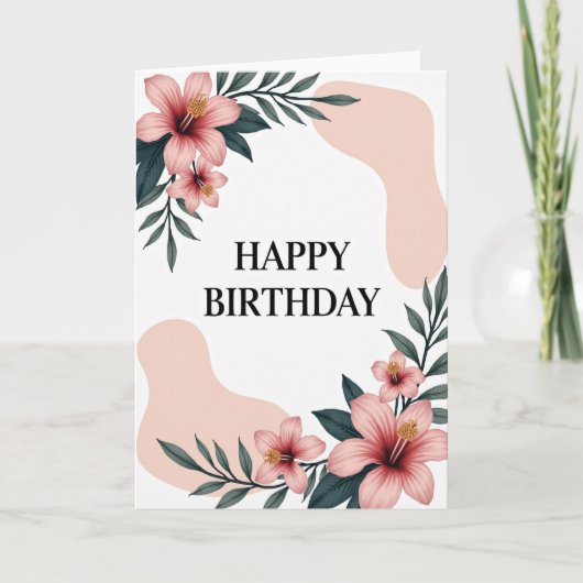 ピンクコーラル 誕生日カード カード (正面)