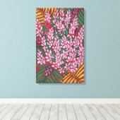 ピンクコーンジンジャーアルピニア熱帯花フローラ キャンバスプリント (インサイチュ (ウッドフロア))