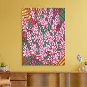 ピンクコーンジンジャーアルピニア熱帯花フローラ キャンバスプリント (インサイチュ (リビング))