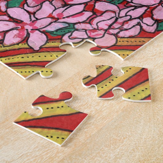 ピンクコーンジンジャーアルピニア熱帯花フローラ ジグソーパズル (側面)