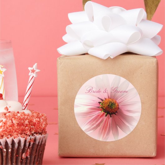 ピンクコーンフラワーシール ラウンドシール (パーティー)