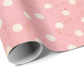 ピンクコーンフラワーヴィンテージ水玉模様包装紙 ラッピングペーパー (ロールコーナー)