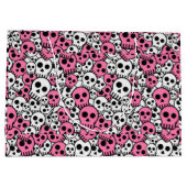 ピンクゴシックスカルパターンプリント ラージペーパーバッグ (裏面)