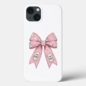 ピンクゴシックドクロの弓型ケース かわいい カワイイ パステルグランジ Case-Mate iPhoneケース (裏面)