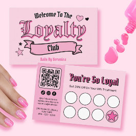 ピンクゴシックネイルサロンロイヤルティパンチカード ロイヤリティカード