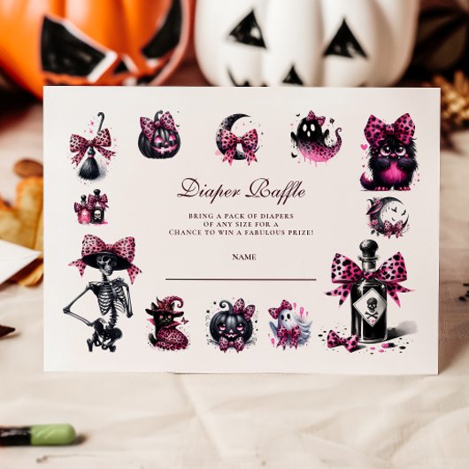 ピンクゴシックハロウィンおむつくじ エンクロージャーカード