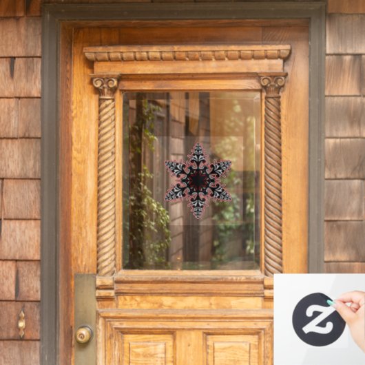 ピンクゴシックフィリグリースノーフレーククリスマスまたはユール(キリスト降誕祭) ウィンドウサイン (ホームデコレーション)