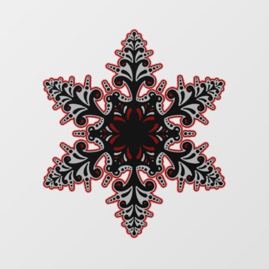 ピンクゴシックフィリグリースノーフレーククリスマスまたはユール（キリスト降誕祭） ウィンドウサイン (シート)