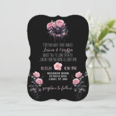 ピンクゴシックフローラ結婚式招待状 招待状 (スタンド正面)