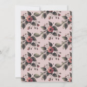 ピンクゴシック不気味ブラックこうもりブライダルシャワー 招待状 (裏面)