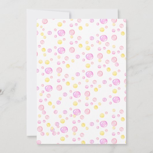 ピンクゴムアヒル赤ちゃんシャワーテンプレート 招待状 (裏面)