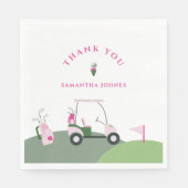 ピンクゴモダンルフベビーシャワー スタンダードランチョンナプキン (正面)