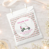 ピンクゴモダンルフベビーシャワー フェイバーバッグ (クリップ留めされた状態)