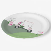 ピンクゴモダンルフベビーシャワー ペーパープレート (アングル)