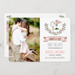 ピンクゴルフをテーマに日付を保存 セーブザデート