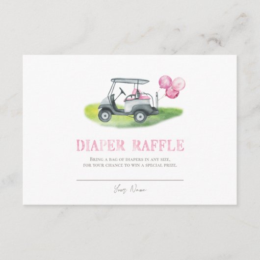 ピンクゴルフオムツラッフルエンクロージャカード エンクロージャーカード (正面)