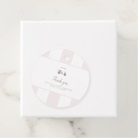 ピンクゴルフカートのギフトメッセージカード フェイバータグ (インサイチュ)