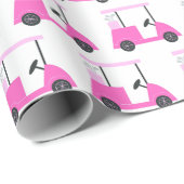 ピンクゴルフカートの柄包み紙 ラッピングペーパー (ロールコーナー)