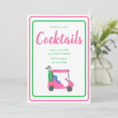 ピンクゴルフカートカクテルパーティーPInkグ縁どリーン 招待状 (スタンド正面)
