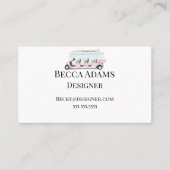 ピンクゴルフカートパーソナライズされた 名刺 (正面)