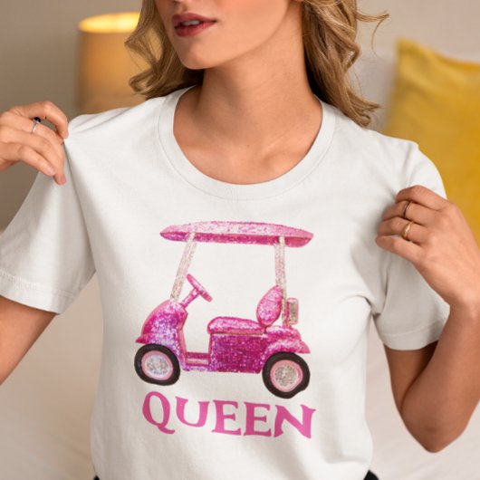 ピンクゴルフカートフェイクシークイン トライブレンドTシャツ