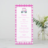 ピンクゴルフカートベビー供給ベビーシャワー メニュー (スタンド正面)