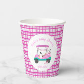 ピンクゴルフカートベビー供給ベビーシャワー 紙コップ (裏面)