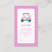 ピンクゴルフカートベビー用品ベビーシャワーおむつ エンクロージャーカード (正面)