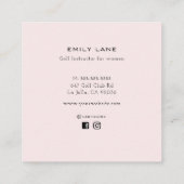 ピンクゴルフカート女性ゴルフインストラクターゴルフプロ スクエア名刺 (裏面)