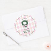 ピンクゴルフガールズの2歳の誕生日パーティー ラウンドシール (封筒)