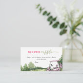 ピンクゴルフガールベビーシャワーディーパーラッフル エンクロージャーカード (スタンド正面)