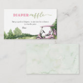 ピンクゴルフガールベビーシャワーディーパーラッフル エンクロージャーカード (正面/裏面)