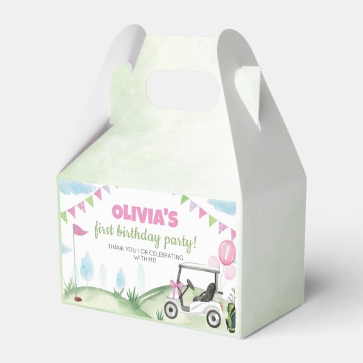 ピンクゴルフガール誕生日お気に入り フェイバーボックス (裏面サイド)