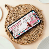 ピンクゴルフチケットパスバースデーパーティー 招待状