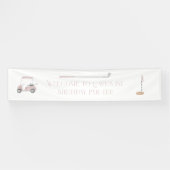 ピンクゴルフテーマ歓迎バースデーサイン 横断幕 (横)