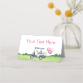 ピンクゴルフテーマ食品ラベル プレイスカード (正面)