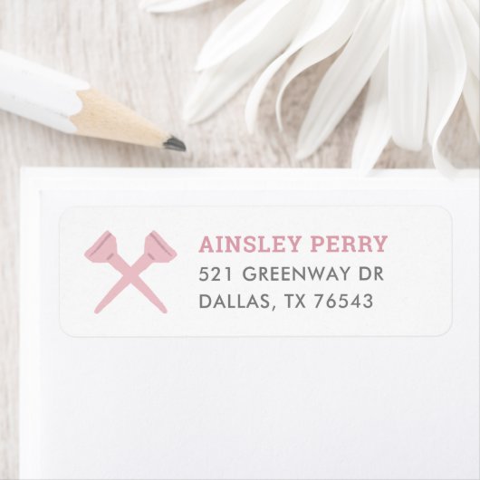 ピンクゴルフバースデーパーティー差出人住所 ラベル (インサイチュ)