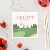 ピンクゴルフバースデーパーティー スタンダードカクテルナプキン (インサイチュ)