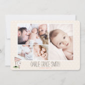 ピンクゴルフベビーアナウンスガール 案内状 (裏面)