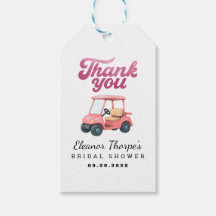 ピンクゴルフベビーシャワーありがとうラベル