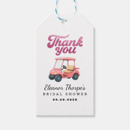 ピンクゴルフベビーシャワーありがとうラベル ギフトタグ