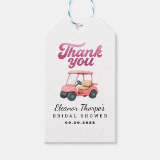 ピンクゴルフベビーシャワーありがとうラベル ギフトタグ